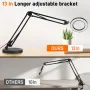GOCHIFIX 2in1 10X Magnifying Glass with Light LED Magnifying Lamp with Stand and Clamp Rack,3 Color Modes 10 Level Brightness for Craft Reading Repair Close Work
