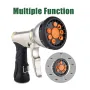 9-Pattern Adjustable Hose Sprinkle Nozzle Multifunctional Irrigation Sprayer Zinc Alloy Ergonomic Handle High Pressure for Cleaning Garden Lawn Car Wash Pet Shower