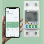 WiFi Intelligent Automatic Reclosing Protector Multifunctional Current Voltage Monitoring Meter LCD Display Switch Power Meter Protections Values Settable Mobilephone APP Control