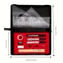 Professional 19pcs Compasses Drawing Kit Aluminum Alloy Material Architectural Mechanical CAD Design Tools Complete Geometric Instrument Set with Templates Rulers Precision Knife Portable Canvas Bag