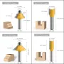 24pcs 8mm Shank Router Bit Set Woodworking Tools with Wooden Storage Case Professional Quality Clean Cuts