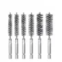 Premium Stainless Steel Bore Brush Set 6 pcs Silver Straight Wire Bristle for Drill Efficient Cleaning Rust Removal