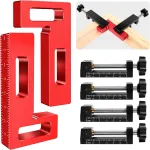 6Pcs/Set Aluminum Alloy Square Corner Clamps 90 Degree Right Angle Positioning Square Measuring Ruler Woodworking Clamps for Picture Frame Cabinet Boxes Drawers