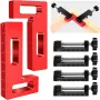 6Pcs/Set Aluminum Alloy Square Corner Clamps 90 Degree Right Angle Positioning Square Measuring Ruler Woodworking Clamps for Picture Frame Cabinet Boxes Drawers