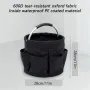 600D Oxford Cloth Tool Organizer Bag 17L Foldable Storage Basket with 6 Compartments Zipper Drawstring Carry Handle for Gardening and Travel