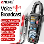 ANENG AT619 Digital Voice Broadcast Multimeter Clamp Professional AC/DC Clamp Meter Ammeter Current Clamp Tester for Electrician