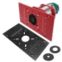 M8 Black/Red CNC Router with Aluminum Inverted Plate Lift Table and Electric Wood Milling Platform