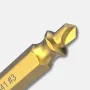 4PCS Titanium/Natural Color HSS Damaged Screw Extractor Drill Stripped Screw Extractor Remover Set Double Ended Broken Screw Bolt Demolition Tools