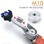 Angle Grinder Conversion Head Sculpting Carving Machine Adapter ABS Alloy Steel Compatible with Model 100 115 125 Grinders Includes M10 M14 Thread Protective Guard and Handle