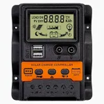 Solar Charge Controller 12V/24V Auto 100A PWM Photovoltaic Regulator Dual USB Output LCD Display Lead-Acid Lithium Batteries