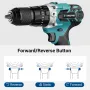 Drillpro 21V High Torque Brushless Electric Drill with 1/2\ Keyless Chuck LED Light 3-in-1 Functions 0-1800rpm Speed Includes 2 Batteries