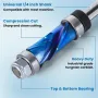 1/4 Inch 6.35mm Shank Nano Blue Coated Carbide Compression Flush Trim Router Bit Top and Bottom Bearing 1/2\ Cutting Diameter for Woodworking Trimming and Slotting