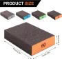 8pcs Sanding Sponges Assorted Grits 60 80 120 220 Washable Reusable Sandpaper Blocks for Woodworking Furniture Metal Drywall Polishing