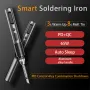 Besi Pemateri Pintar T65 dengan Teras Pemanasan Besi 6PCS Pemanasan Cepat 65W Suhu Boleh Laras 150~450℃ Auto Tidur PD+QC Pengecas Pantas Pemegang Aloi Aluminium