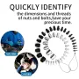 44PCS Thread Checker Nut & Bolt SWTC-44 Bundle 23 Inch & 21 Metric Sizes Stainless Steel Male Female Gauges Nut and Bolt Checker Set White & Black
