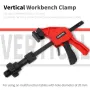 Woodworking MFT Dog Clamp 4\/10\/16\ Vertical Bench Clamp for 20mm Dog Hole 60kg Heavy Duty Clamping Force Tool-Free Locking System