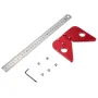 30cm Center Woodworking Ruler 45 Degrees Angle Line Caliber Marking Ruler Wood Measuring Scribe Tool