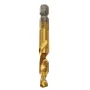 Drillpro 6pcs HSS 6542 M3-M10 Combination Drill Titanium Coated Tap Bit Set 1/4 Inch Hexagon Metric Deburr Countersink Bits Screw Thread Metric Tap