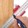 Drillpro CX300-2 Adjustable 45/90 Degree Metric and Inch Line Scribe Ruler Positioning Measuring Ruler 300mm Marking Ruler Woodworking Tool