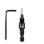 5PCS Countersink Drill Bit Set +1PC Wrench Wood Tools Carpentry Woodworking Drill Bit Pilot Holes Hex Shank Screw Size #5 #6 #8 #10 #12