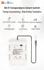 20A Smart WiFi Temperature Humidity Monitoring Switch TYTHE-D1 with Remote Control Real-Time Monitoring Comprehensive Record Keeping AC 85-250V High Current Compatibility Ideal for Smart Home Automation