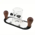 Trimming Machine Router Plunge Base for 65mm Trimming Machine Transparent Acrylic Design with Wooden Handles for Precise Depth Control