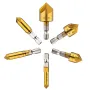 6pcs 6mm-19mm 5 Flute Countersink Drill Bit Set 90° Counter Sink Chamfer Cutter 1/4 Inch Hex Shank