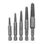 5 Pack Screw Extractor Center Bit Guide for Broken Bolt Puller Hex Handle and 1 Wrench for Broken Hand Tools