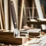 Marking Knife High Carbon Steel Woodworking Scribe 7.6 Inch Double Beveled Blade with Wooden Handle and Leather Sheath