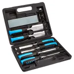 8-Piece Wood Carving Chisel Set Chromium-Vanadium Steel Blades Wood Handles Sharpening Stone and Honing Guide for Woodworking