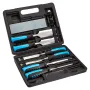 8-Piece Wood Carving Chisel Set Chromium-Vanadium Steel Blades Wood Handles Sharpening Stone and Honing Guide for Woodworking