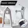Adjustable Kitchen Bathroom Basin Wrench Tap Tool ABS Material Fits 21.5mm to 27mm Inner Rubber Coating for Plumbing Repair