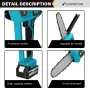 VIOLEWORKS 8inch 21V 1500W Electric Cordless One-Hand Saw Chain Saw Woodworking with Battery Kit