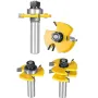 2pcs Router Bit Tool Set With Adjustable 1/4 Inch Shank Wood Milling With 45 Degree Lock Miter Router Bit T Shape 3 Teeth Wood Milling Cutter For Soft And Hard Woods MDF Particle Board Plywood Compact Panel
