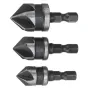 3Pcs 12mm 16mm 19mm Countersink Bore Set 1/4\ Hex Shank Wood Plastic Chamfer Bit