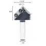 1/2 İnç 1/4 İnç 8mm Şaft Çift Bıçaklı 90 Derece V-Yivli Freze Ucu Karbür Eklenti Ahşap CNC Freze Ucu Ahşap İşleme Gravür Oyma için