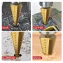 6 PCS Set Mata Bor Tangga Baja Berkecepatan Tinggi Titanium Dilapisi 4-12mm 4-20mm 4-32mm Mata Bor Bergerigi untuk Logam Plastik Kayu Alat Kokoh