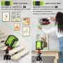 Mini nível de laser de linha cruzada verde de 360 graus com bateria de lítio de 2400 mAh. Modos de luz versáteis, incluindo suporte em L e bolsa de transporte, perfeitos para instalação de quadros pendurados em tetos de drywall faça você mesmo.