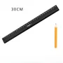 15cm/30cm Woodworking Black Marking Ruler Aluminum Alloy Water Droplet Ruler Drawing and Drawing with A Ruler Measurement Tools