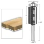 1/2 Inch 12mm Shank 3 Flutes Carbide Insert Flush Trim Router Bit Pattern Bit Top and Bottom Bearing Template Flush Cut Router Bit 1-1/8\ / 28.6mm Cutting Diameter for Wood Trimming