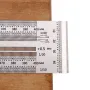 Drillpro 200/300/400mm Stainless Steel Precision Marking T Ruler Hole Positioning Measuring Ruler Woodworking Scriber Scribing Tool