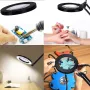 Lampada di ingrandimento a 5 LED con 64 luci a LED, testa della lampada regolabile, ideale per lettura, artigianato e saldatura, strumento versatile di illuminazione e ingrandimento.