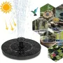 Mini pompe à fontaine solaire pour bassin de jardin avec panneau solaire 1,5 W 7 V, grande capacité de levage 110 cm, débit maximal 190 l/h, 6 têtes de pulvérisation réglables, idéale pour les bains d'oiseaux et les décorations extérieures.