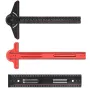 Aluminum Alloy Woodworking Carpentry Edge Ruler with Adjustable Protractor Angle Finder T-square Marking Scriber Gauge for Carpenter Work Layout and Measuring Tools