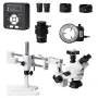 MUSTOOL 3.5X 7X 45X 90X Double Boom Stand Zoom Simul Focal Trinocular Stereo Microscope+41MP Camera Microscope For Industrial PCB Repair