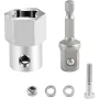 6PCS Wireless Drill Adapter Stainless Steel Crank Handle High-Quality 1/2 Inch Shaft Hole 1/4 Inch Through Hole Fits Ratchet Bar Trailer Crank