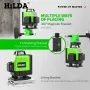 Livella laser a luce verde HILDA, ad alta precisione, 12 linee 3D, 16 linee 4D, facile da usare, con attacco a parete, alimentato a batteria, telecomando con batteria al litio