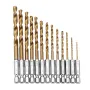 Drillpro DB-T2 13 adet 1,5-6,5 mm HSS Titanyum Kaplamalı 1/4 İnç Altıgen Şaftlı Büküm Matkap Ucu Seti