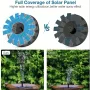Mini pompe à fontaine solaire pour bassin de jardin avec panneau solaire 1,5 W 7 V, grande capacité de levage 110 cm, débit maximal 190 l/h, 6 têtes de pulvérisation réglables, idéale pour les bains d'oiseaux et les décorations extérieures.