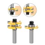 2pcs 1/2 Inch 1/4 Inch 8mm Shank Tongue and Groove Router Bit Set Tungsten Carbide Perfect for Woodworking Cutting MDF Plywood Hardwood